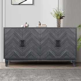 Stronger Vintage Style Buffet Cabinet, Lacquered Accent Storage 4 Door Wooden Cabinets,Thickened Sideboard Storage Cabinet for Entryway, Living R