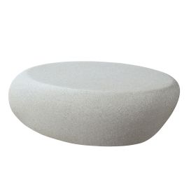 43.31''Fiberglass Elliptical Coffee Table for Living Room Vintage Table,Matte Rocks Table front of the Sofa, Irregular Center Table,No Need Assem