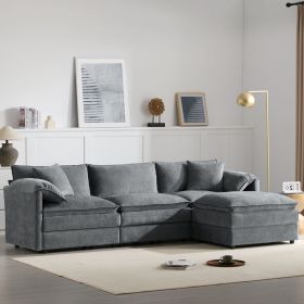 [VIDEO]103.5" Chenille Modular Sectional Sofa with Deep and Wide Seat,L Shaped Cloud Couch Set with Double Cushions,4 Seat Sofa with Movable Otto