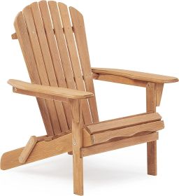 Wooden Outdoor Folding Adirondack Chair Set Of 2 For Garden, Lawn, Patio (Option: Light Brown)
