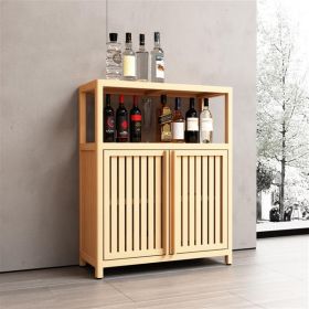Large Capacity Bamboo Storage Cabinet (Option: Natural)