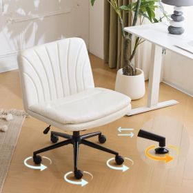 Indoor Lounge Swivel Chair (Color: White)