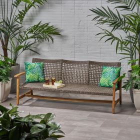 HAMPTON WOOD   WICKER 3 SEATER (Option: Natural)