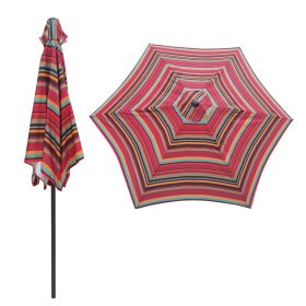 9FT UMBRELLA Red Stripes (Option: Red striped)