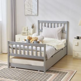 Single Layer Bed With Trailer Bed (Option: Gray)
