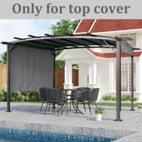 Universal Canopy Cover Replacement For 12x9 Ft Curved Outdoor Pergola Structure-Grey (Color: Grey)