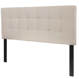 Modern Fabric Upholstered Headboard (Color: Beige Taupe, size: Full)