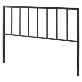 Sturdy Modern Metal Headboard (Color: Black, size: Full)