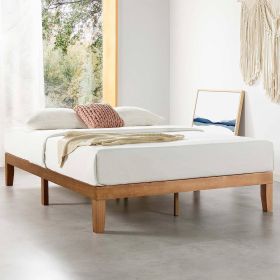 Solid Wood Platform Bed Frame in Natural Wooden Finish (size: California King)