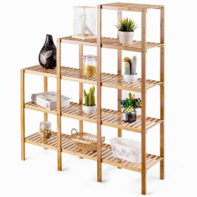 Bamboo Wood Tiered Versatile Bookcase Plant Stand Storage Rack (size: 5-Tier)