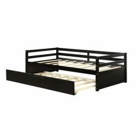 Twin/Twin Dorm Style Trundle Daybed Platform Bed Frame (Color: Expressor)