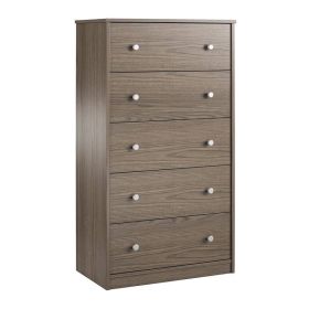 Modern 5-Drawer Bedroom Chest Dresser (Color: Grey Brown)