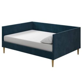 Modern Upholstered Daybed (Color: Navy Blue, size: Full)