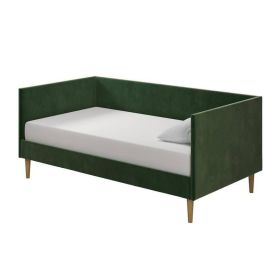 Modern Upholstered Daybed (Color: Green Velvet, size: Twin)