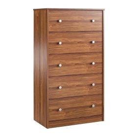 Modern 5-Drawer Bedroom Chest Dresser (Color: Rustic Brown)