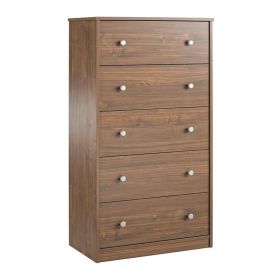 Modern 5-Drawer Bedroom Chest Dresser (Color: Walnut)