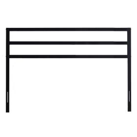 Modern Slatted Headboard iMetal Finish (Color: Matte Black, size: King)