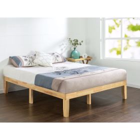 Solid Wood Platform Bed Frame (Color: Natural, size: King)