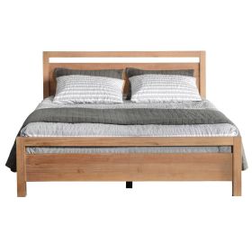 Modern Farmhouse Solid Wood Platform Bed Frame with Headboard Footboard (size: Queen)