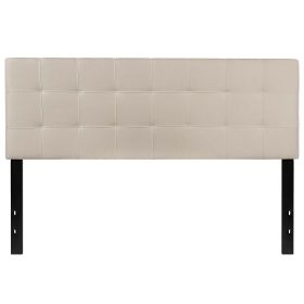 Modern Fabric Upholstered Headboard (Color: Beige Taupe, size: Queen)