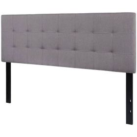 Modern Fabric Upholstered Headboard (Color: LIGHT GREY, size: Queen)