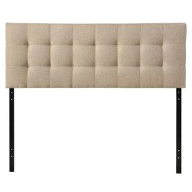 Modern Fabric Tufted Upholstered Headboard (Color: Beige Tan Taupe, size: Queen)