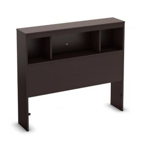 Modern Bookcase Headboard in Wood Finish (Color: Chocolate, size: Twin)