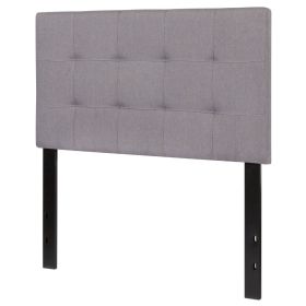 King size Modern Light Grey Fabric Upholstered Panel Headboard (Color: LIGHT GREY, size: Twin)