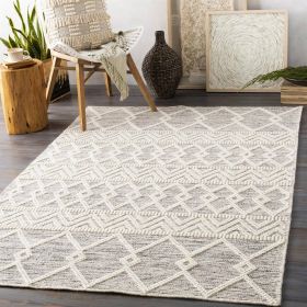 Hand Woven Wool Blend Grey Beige Ivory Persian Style Area Rug (size: 3 Ft. X 5 Ft.)