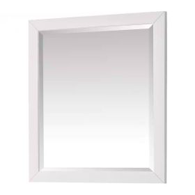 32-in x 28-in Bathroom Wall Mirror with Solid Wood Frame (Color: White)