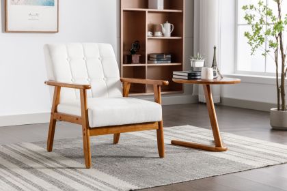 Leisure Chair with Solid Wood Armrest and Feet, Mid-Century Modern Accent chair, for Living Room Bedroom Studio chair (Color: as Pic)